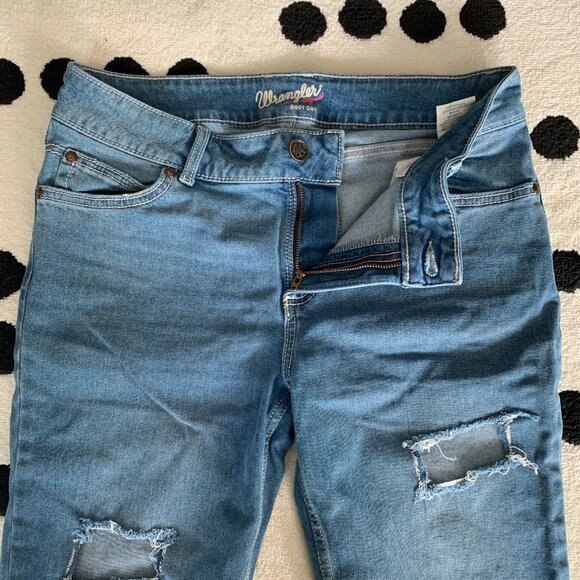 Wrangler Y2K Distressed Denim Jorts Cut-Off Bermuda Jean Shorts - Picture 3 of 16